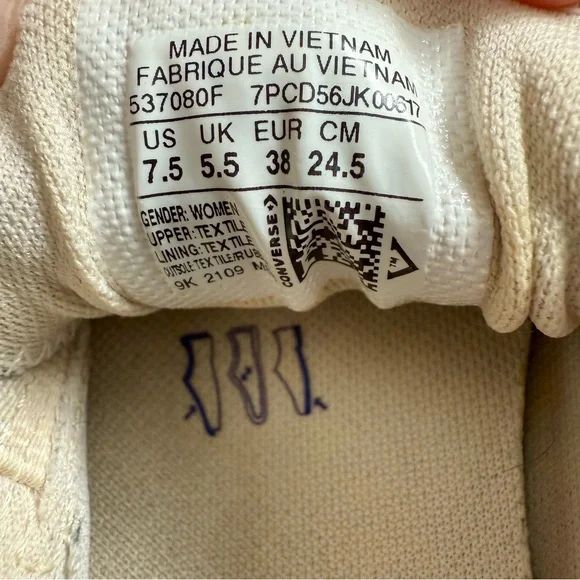 Converse Navy Canvas Slip-On Sneakers size women’s 7.5 - Picture 8 of 9